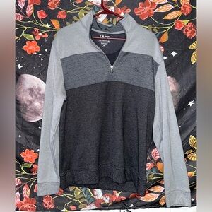 Men's Size Medium Gray Izod Performance Stretch Quarter Zip Jacket